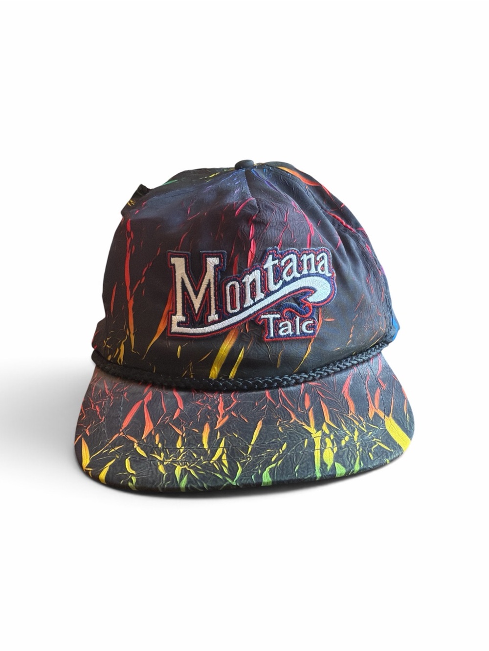 Vintage Montana Talc Co. Trucker Hat Tie Dye Acid Wash SnapBack